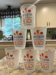 Life Is Better At The Beach Plastic Summer Cup 6 Pieces - Picture 1 of 10
