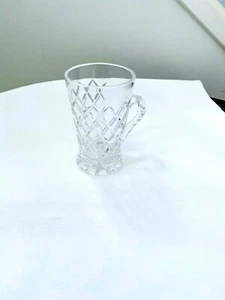 Beautiful Small Diamond Cut Vintage Crystal Mug Tankard Beer Glass Jug 225 ml - Picture 1 of 8