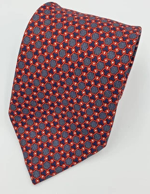 Corbata Battistoni Hecha en Italia 100% Seda Para Hombre Geométrica 59 1/2" x 3 5/8" Foto 1 de 4