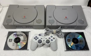 Lot of 2 Sony PlayStation 1 PS1 Game Consoles Bundles W/ OEM Controllers Unteste - Picture 1 of 6