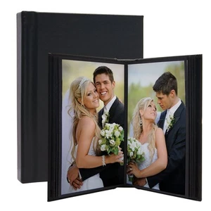 Neil Enterprises Inc. 10" x 12" Black Leather Self-Stick Photo Album - Holds ... - Picture 1 of 7