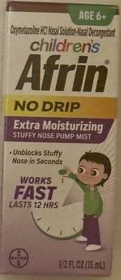 Afrin Extra Moisturizing Nasal Spray for Kids Age 6+ Cold Allergy Relief 0.5oz - Image 1 of 4