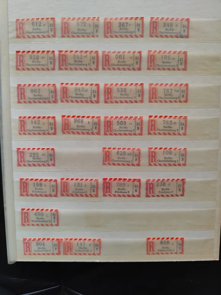 R-Zettel AKZ, Berliner Bezirke , 27 Stck.   laut Scan von privat - Bild 1 von 1