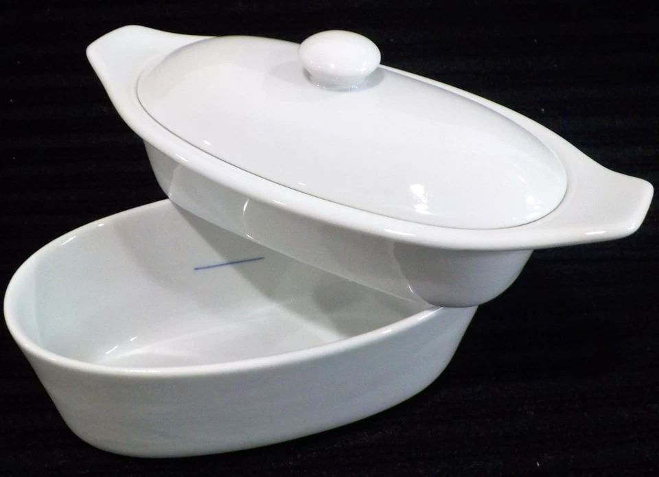 TRUDEAU Белая Фарфоровая Лодка с Маслом 3 шт. Лед Дно Сверхпрочный Масляный Камень *б/у в отличном состоянии - Изображение 1 из 4