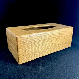 Vintage Hand Made Solid Wood Rectangle Tissue Box Cover Fits Standard Kleenex - Picture 1 of 12