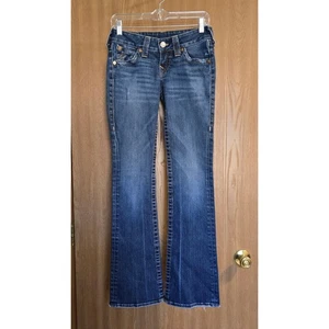Jeans True Religion Johnny gamba svasata Y2k 32" cucitura interna WC92317QV taglia 26 - Foto 1 di 13