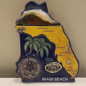 Ezra Brooks Whiskey Decanter 1974 American Legion Convention Miami Beach - Picture 1 of 16