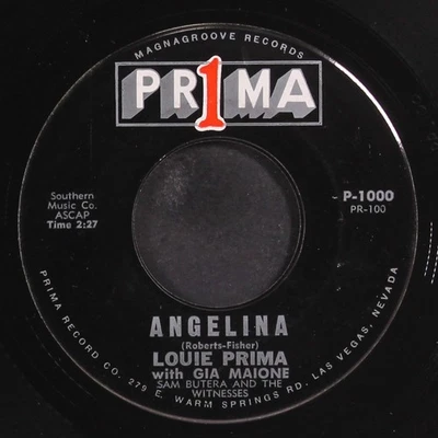LOUIS PRIMA: angelina / robin hood PRIMA 7" Single 45 RPM - Image 1 of 2
