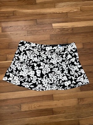 Coolibar UPF 50 + женщин большая волна плавать skort черный цветок печати размер 3 X - Изображение 1 из 4