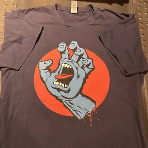 SANTA CRUZ SKATEBOARDS Herren XXL HAND Graphic Skate Tee Plain Back Rare Navy - Bild 1 von 3