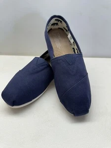 Toms Classic Womens Flats Navy Blue Slip On Shoes 9.5 USA Very Good Condition - Picture 1 of 13