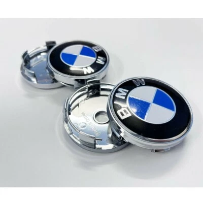 4x Cache Moyeu 60mm Jante Centre De Roue Enjoliveur Logo BMW Auto Clipser NEUF - Image 1 of 4