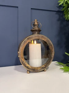 Vintage Glass Candle Holder Floor Table Lantern | Hand Welded Home Decor - Picture 1 of 6