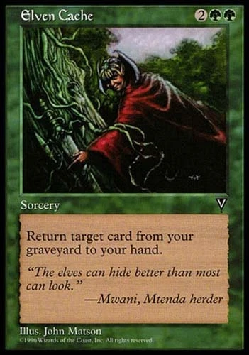 4x Elven Cache Visions MtG Magic Green Common 4 x4 Card Cards - Image 1 of 1