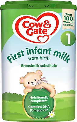 NEW: Cow & Gate 1 First Infant Baby Milk Powder Formula - Birth 0-12 Months 800g • 12.50£