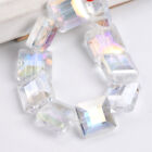10pcs Square Faceted Crystal Glass 13mm Loose Beads for Jewelry Making DIY