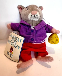 Hooway for Wodney Wat Plush 5" Sitting W/ Cheese Helen Lester Tag Attached 2001 - Picture 1 of 5