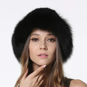 Frauen Nerz Sonnenhüte Winter Echt Strickpelz Sunbonnet Fuchspelz Hut Kappe - Bild 1 von 38