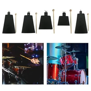 Metal Cowbell with Stick Portable Professional Music Cowbell Hand Percussion for - Picture 1 of 30