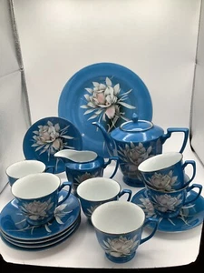 Min Gou Tangshan Fine China Tea Set Plate/Creamer/Tea Pot/6 Cup&saucer Lot Of 15 - Picture 1 of 14