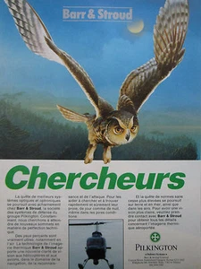 3/1987 PUB BARR & STROUD PILKINGTON DEFENCE SYSTEMS HIBOU CHOUETTE FRENCH AD - Picture 1 of 1