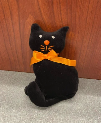 Dan Dee 5» Хэллоуин черный кот Beanbag плюшевая Bean сумка друзей Dandee оранжевый бант - Изображение 1 из 4