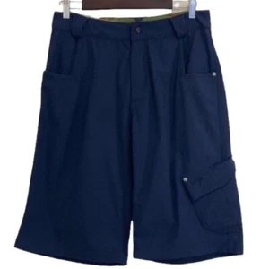 Lululemon Shorts Mens 30 x 13 Navy Blue Cargo Relaxed Wide Leg Long Stretch - Picture 1 of 10