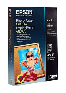 CARTA FOTOGRA INKJET EPSON 100 FOGLI 10 X 15 200 GRAMMI GLOSSY NUOVA SCONTO - Afbeelding 1 van 1