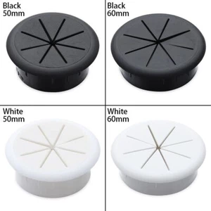 Desk Cord Grommet Flexible Silicone Cable Hole Cover Wire Organizer Office - Picture 1 of 11