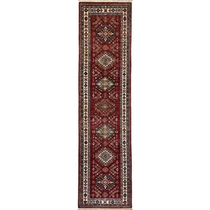 Handmade (2'8" x 9'6") NEW Red Super Kazak Afghan Oriental Wool Runner Rug - Picture 1 of 16