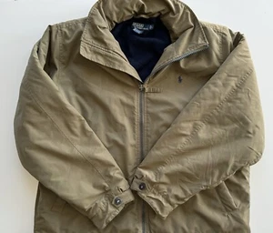 Vintage 90s Polo Ralph Lauren Olive Fleece Lined Insulated Coat Jacket Men’s L - Picture 1 of 16