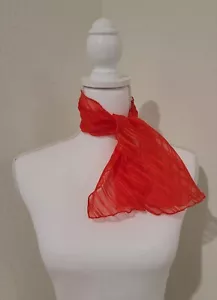 Vintage Red Stole | Scarf | Shawl | Stylish Sheer 100% Polyester 28x10 in. - Picture 1 of 9