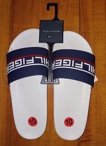 Tommy Hilfiger Para Hombres Evered Sandalias Deslizantes Azul Blanco Logo Sin Cordones 10 Nuevas - Imagen 1 de 3
