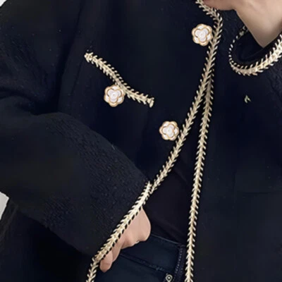 Camellia Pearl Buttons DIY Sweater Cardigan Coat Metal Shank buttons Accessory - Image 1 of 4