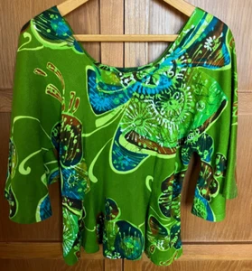 Two Potato Laguna Beach California Top Shirt Womens Size Small Hawaiian Groovy - Picture 1 of 9