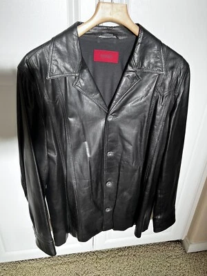 ABRIGO CHAQUETA HUGO BOSS MODELO LALTA piel de becerro cuero - excelente estado Foto 1 de 3