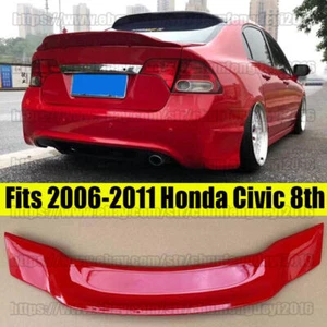 FOR 2006-2011 HONDA CIVIC SEDAN Glossy Red STYLE R STYLE DUCKBILL TRUNK SPOILER - Picture 1 of 6