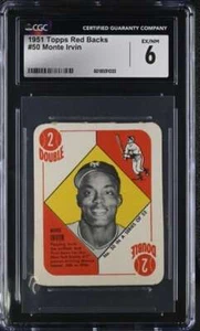 1951 TOPPS RED BACKS #50 MONTE IRVIN CGC 6 EX/NM NY GIANTS 3770 - Picture 1 of 2