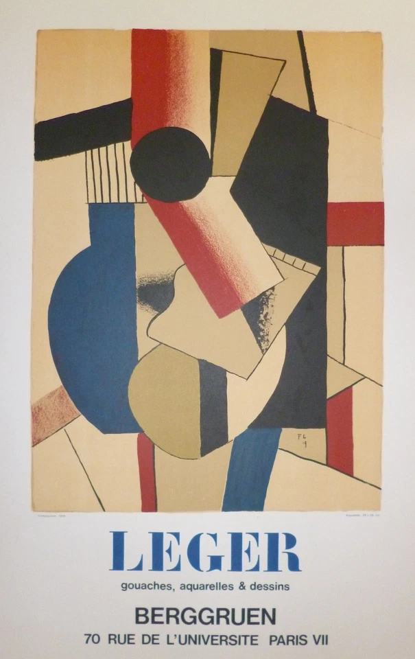 Fernand Leger affiche en lithographie art abstrait cubisme Léger Berggruen art - Photo 1/1