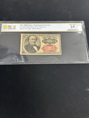 25 Cents Fifth Issue Fractional Currency Fr 1309 PCGS VF 25 - Image 1 of 4