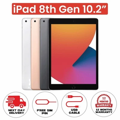 Apple iPad 8th Gen 32GB / 128GB (2020) Wi-Fi 10.2" GOOD CONDITION GRADE B - Image 1 of 2