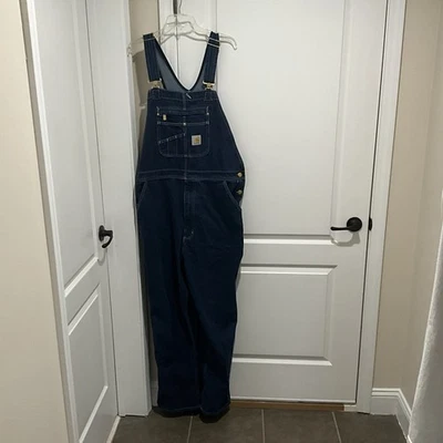 CARHARTT AZUL DENIUM BABERO MONO HOMBRE HOLGADO 38 X 32 NUEVO SIN ETIQUETAS Foto 1 de 4