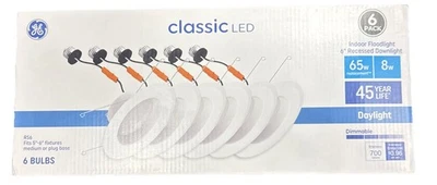 6 GE Classic Halo LED 65 Retro Luz Empotrada Deflector Borde 6 Pulgadas Rs6 Luz de Día Foto 1 de 2