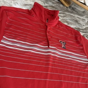 Texas Tech Red Raiders Under Armour Polo Gear Mens Red Pattern Polo Shirt Lg - Picture 1 of 6