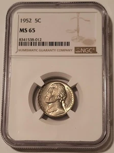 1952 Jefferson Nickel MS65 NGC Toned - Picture 1 of 2