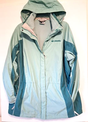 Chaqueta para mujer Columbia Omni-Tech Interchange talla 1X verde menta verde azulado con capucha Foto 1 de 4