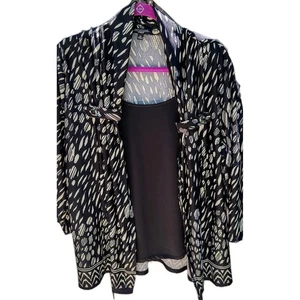 NOTATIONS Women’s Blouse Black & Cream Size 2X Cami/Top Pullover 3/4 Sleeve EUC - Picture 1 of 5