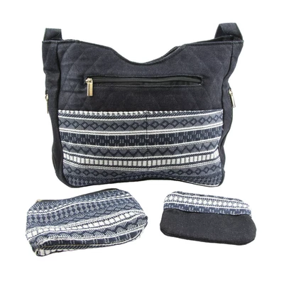 Conjunto de bolso de hombro y bolsa Canyon Sky para mujer de 3 piezas en denim estilo suroeste Foto 1 de 4