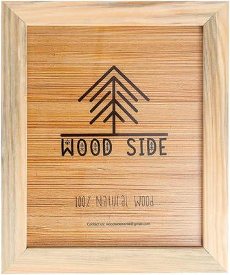 Rustic Wooden Picture Frame 11X14 Inch - Natural Solid Eco Distressed Wood for W - Image 1 of 4