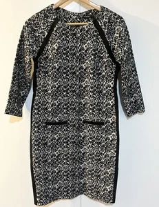Autograph Shift dress longsleeve black stretch size8 work cocktail corporate - Picture 1 of 15